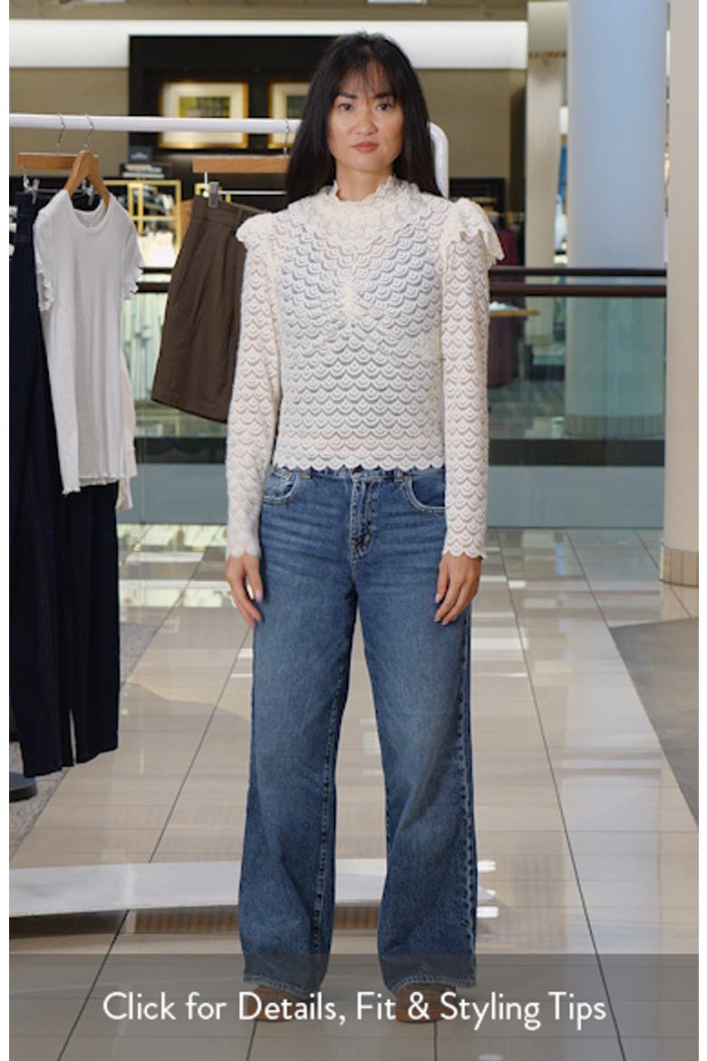 Scalloped Lace Mock Neck Top video