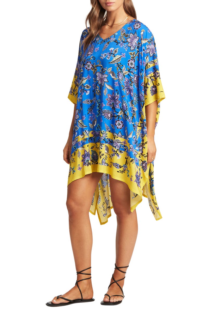 Sea Level Placement Colorblock Cover-Up Caftan, Alternate, color, 