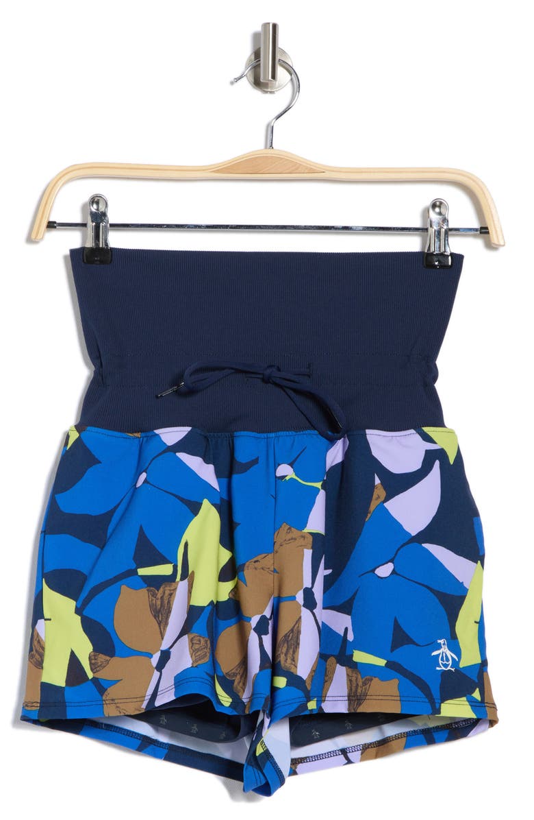 Original Penguin High Waist Floral Print Tennis Shorts, Alternate, color,