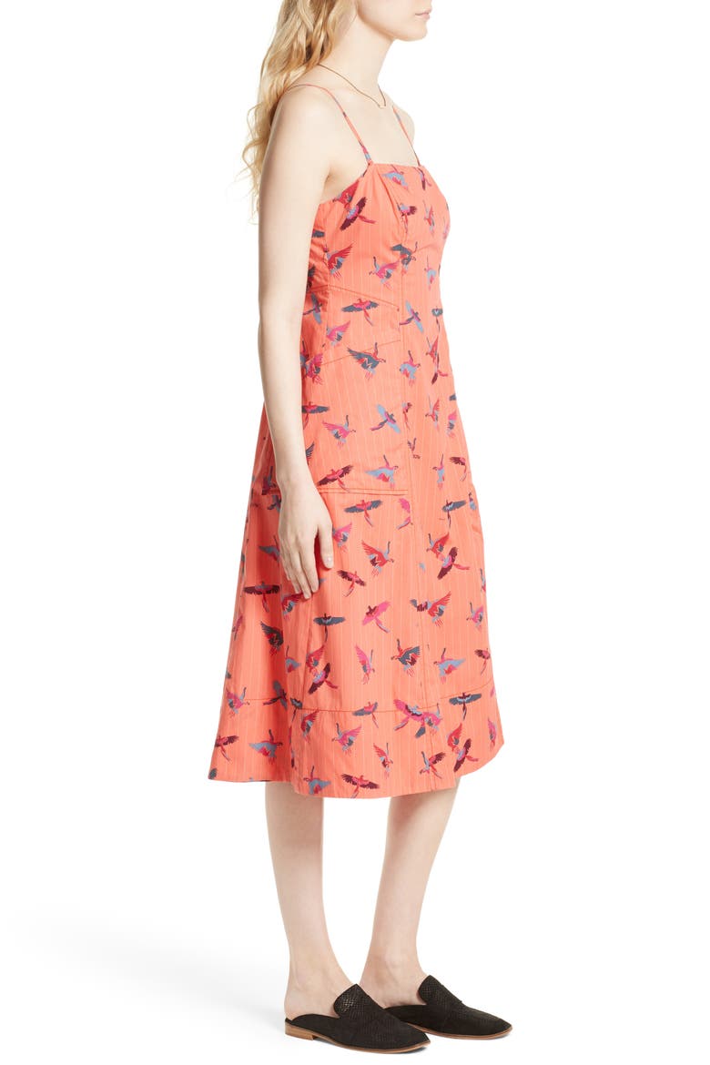 Sunshine of Your Love Cotton Midi Dress, Alternate, color, RED COMBO