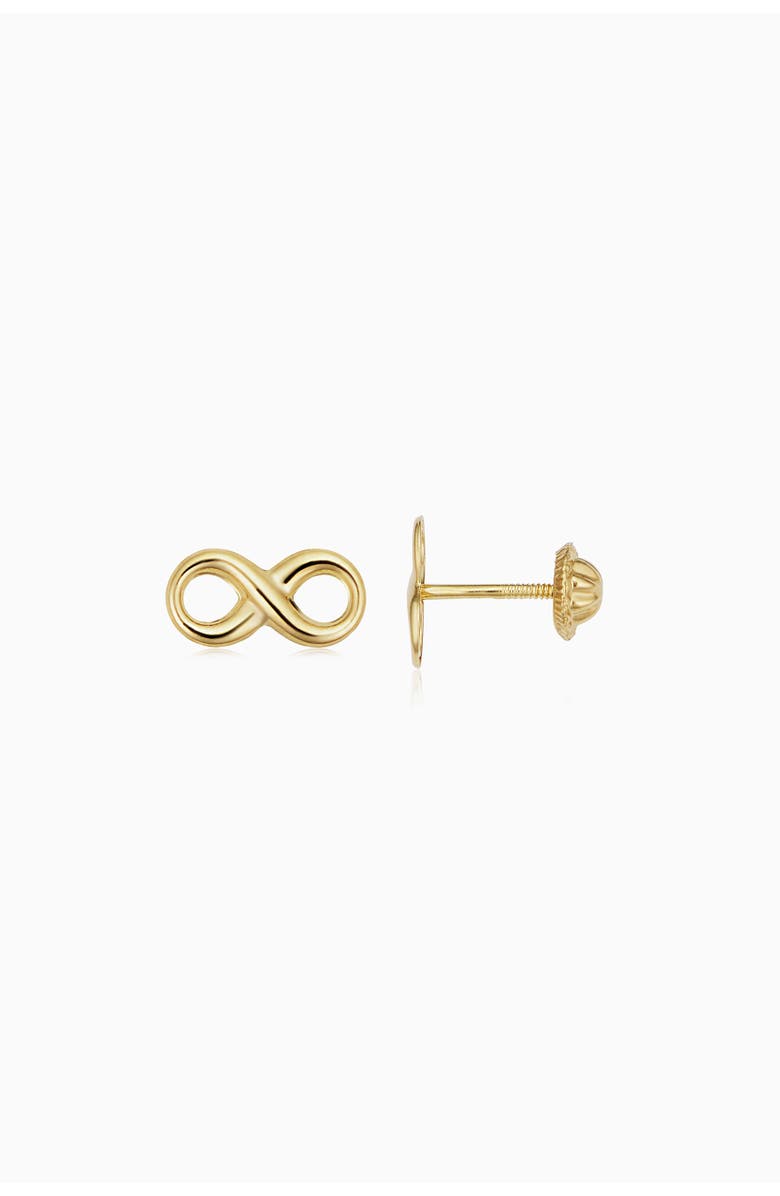 Oradina 14K Yellow Gold Forever Yours Studs, Alternate, color, Yellow Gold