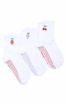 3-Pack Fruit Jacquard Half Crew Socks