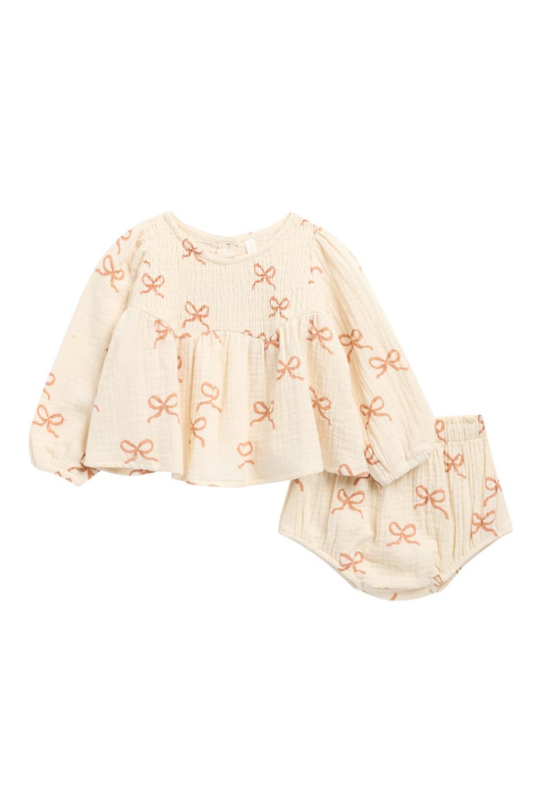 Sophia Cotton Top & Bloomers Set, Main, color, NATURAL