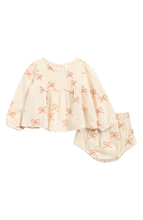 Quincy Mae Sophia Cotton Top & Bloomers Set In Multi