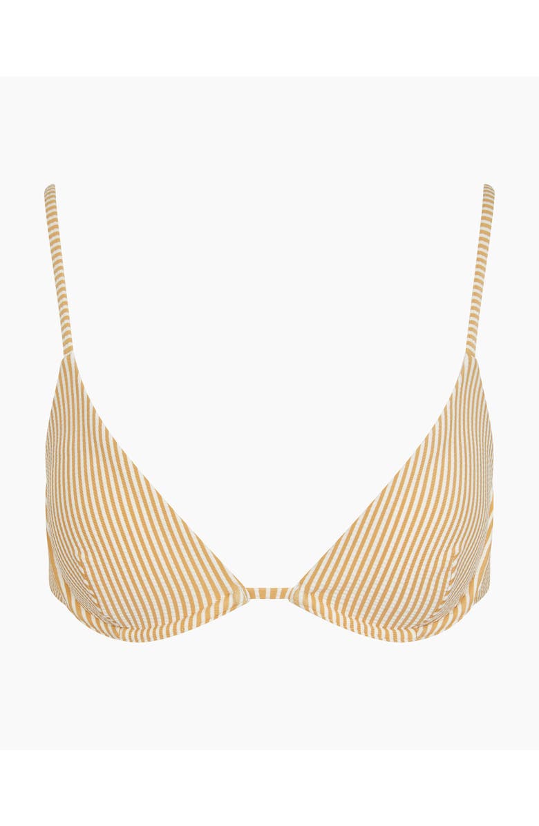 Onia Liana Underwire Bikini Top, Alternate, color, Ochre/White