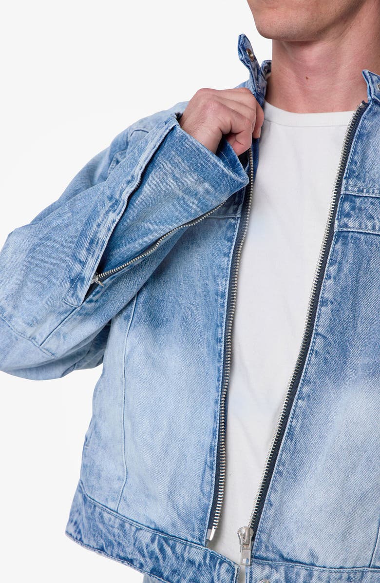 mnml Paneled Moto Denim Jacket, Alternate, color,