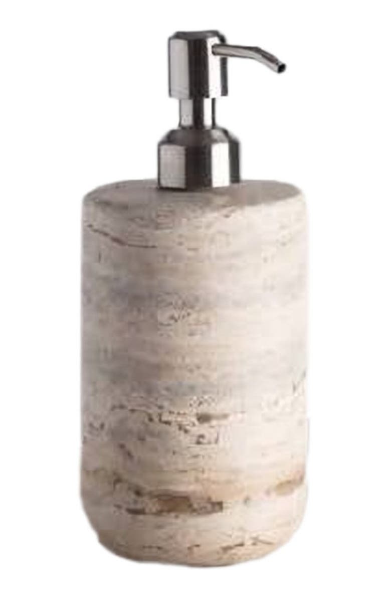 AndJacob Decor Less Is More High Dispenser, Alternate, color, Travertine Marble