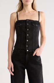 Reformation Coco Denim Bustier Top
