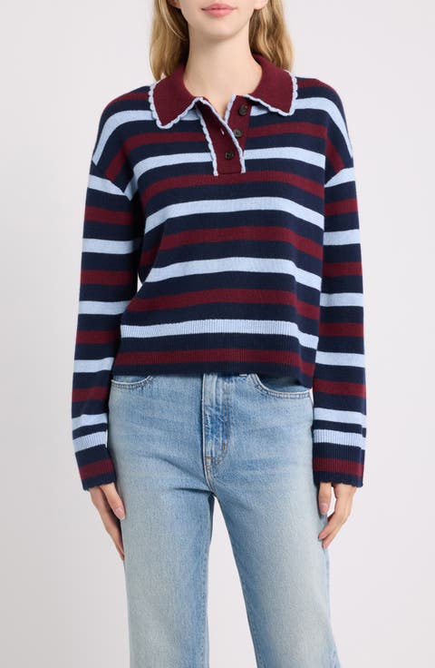 Delora Stripe Polo Sweater
