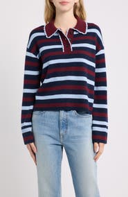 Rails Delora Stripe Polo Sweater