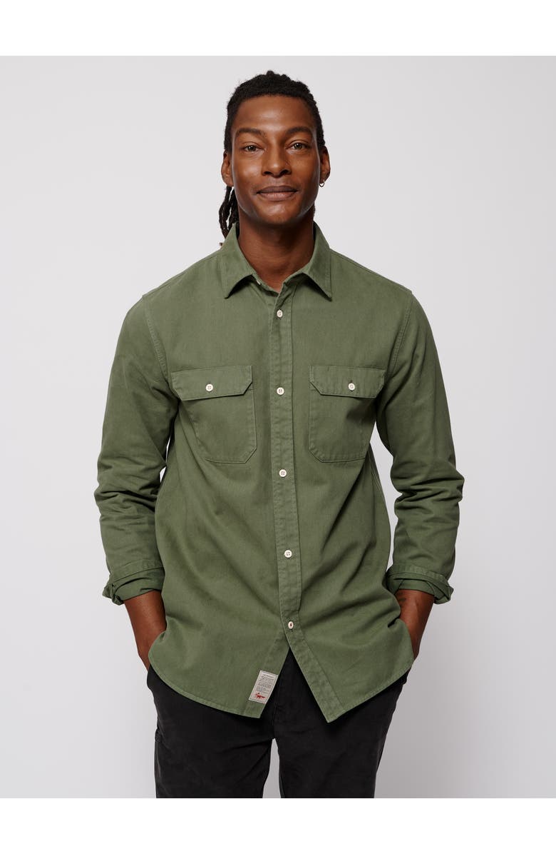 Aubin Normanby Button Up Shirt, Main, color, Dark Khaki