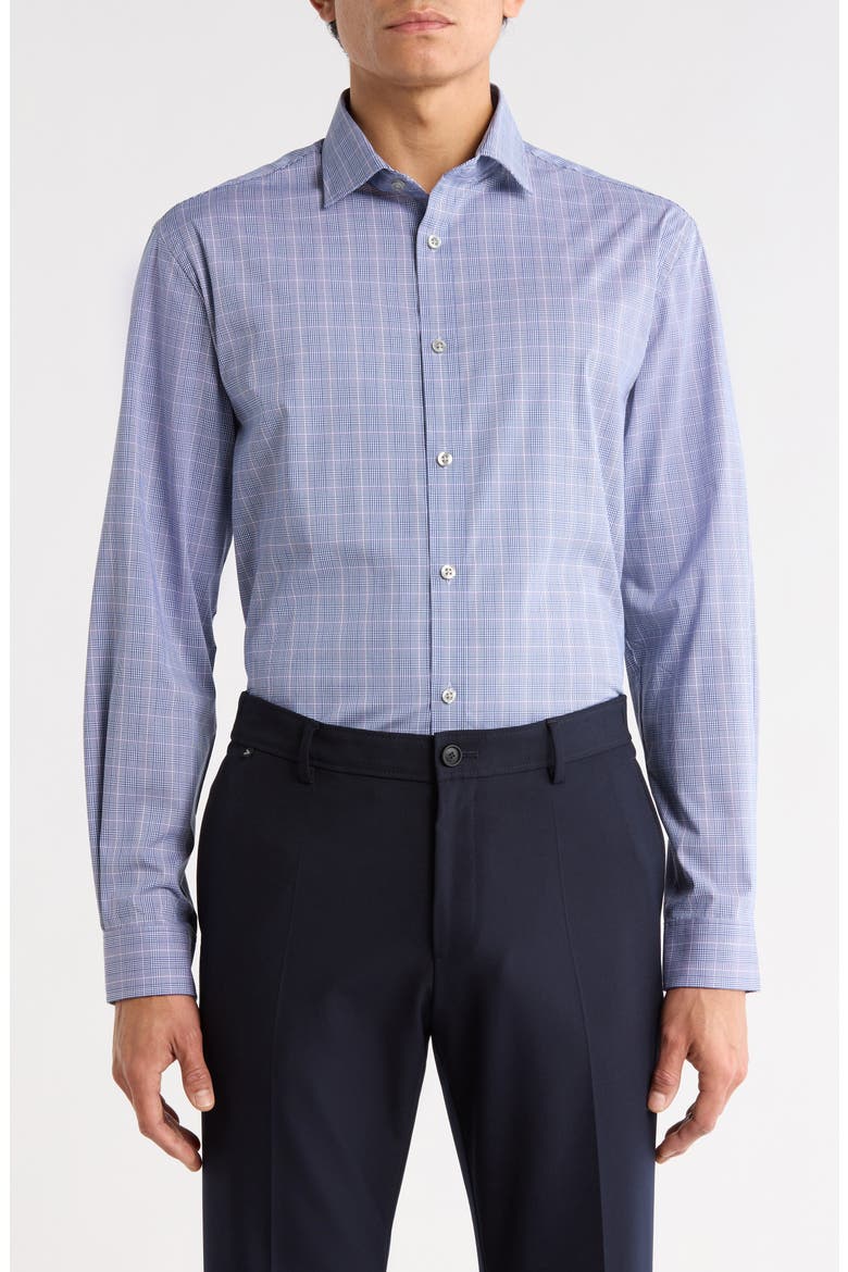 Slim Fit Stretch Cotton Dress Shirt, Alternate, color, GRANITE