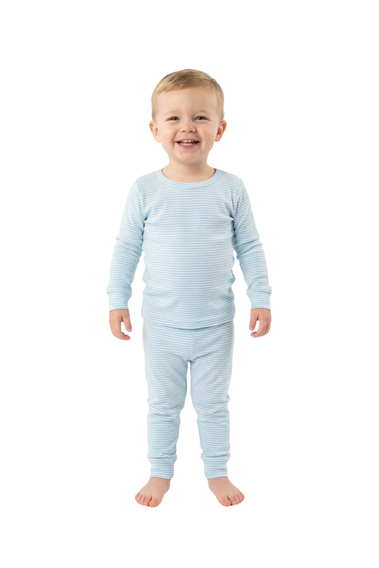 Long Sleeve and Pajama Set, Main, color, Seaside Stripe
