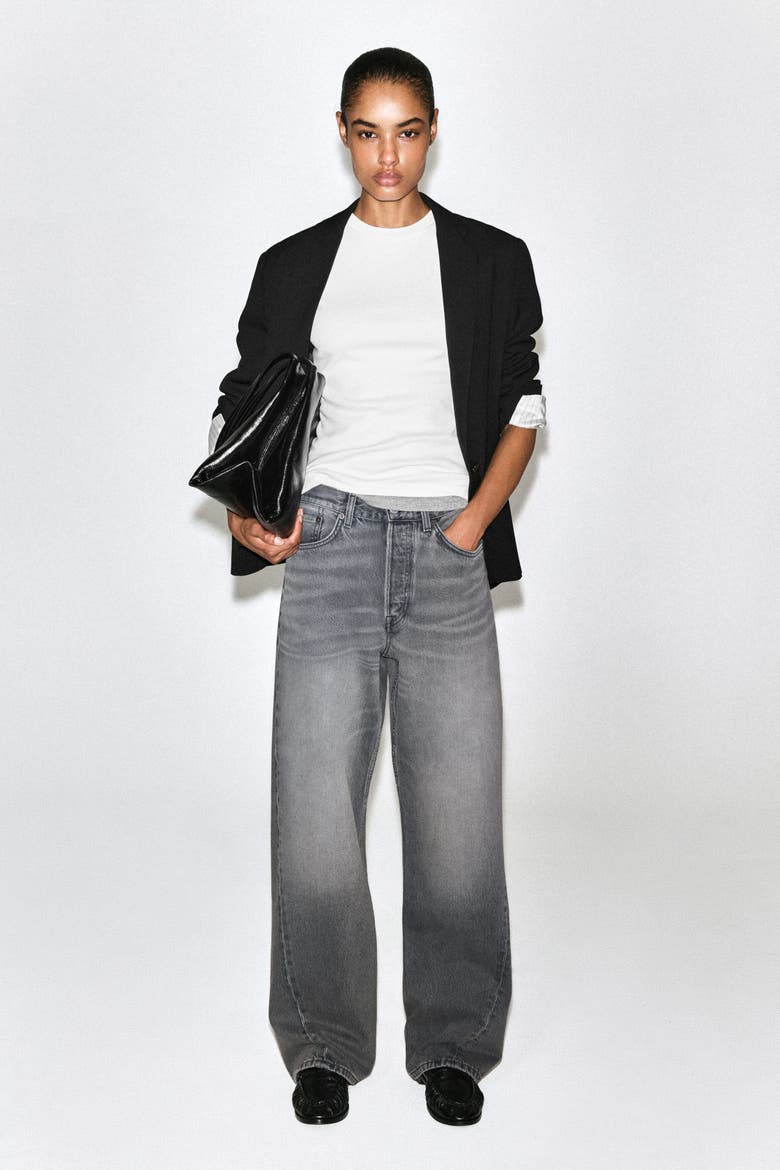Facade Straight-Leg Jeans, Main, color, FADED BLACK