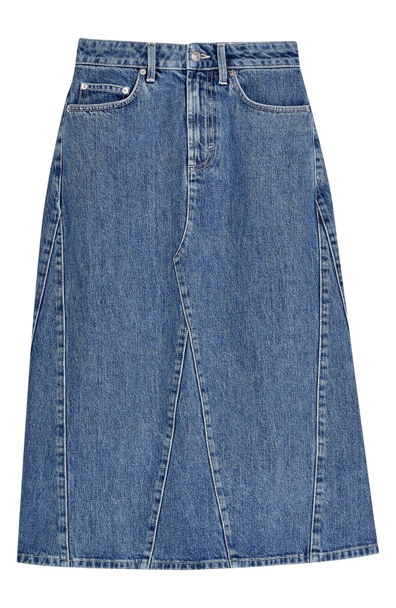 Topshop A-Line Denim Skirt, Alternate, color, 