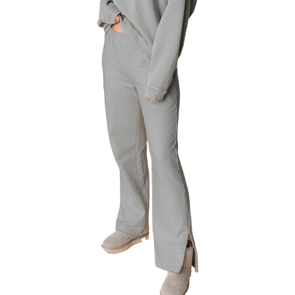Ocio Organic Cotton Teddy Flare Pant In Gray