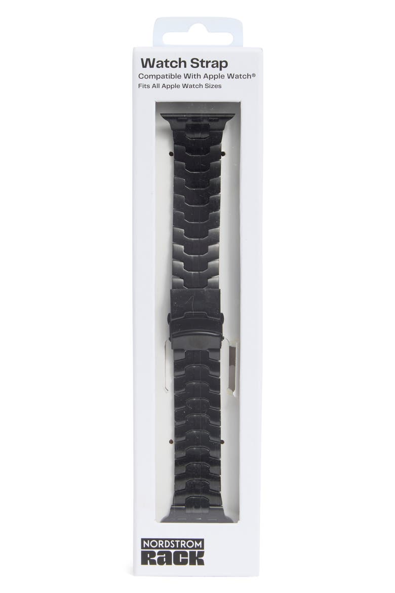 Stainless Steel Bracelet Apple Watch® Watchband, Main, color, BLACK- STAINLESS