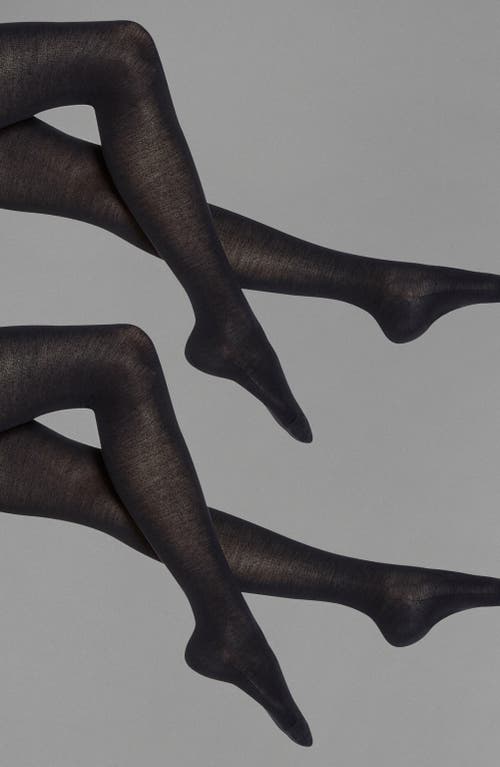 Wolford 2-pack 200-denier Stretch Virgin Wool Blend Tights In Black