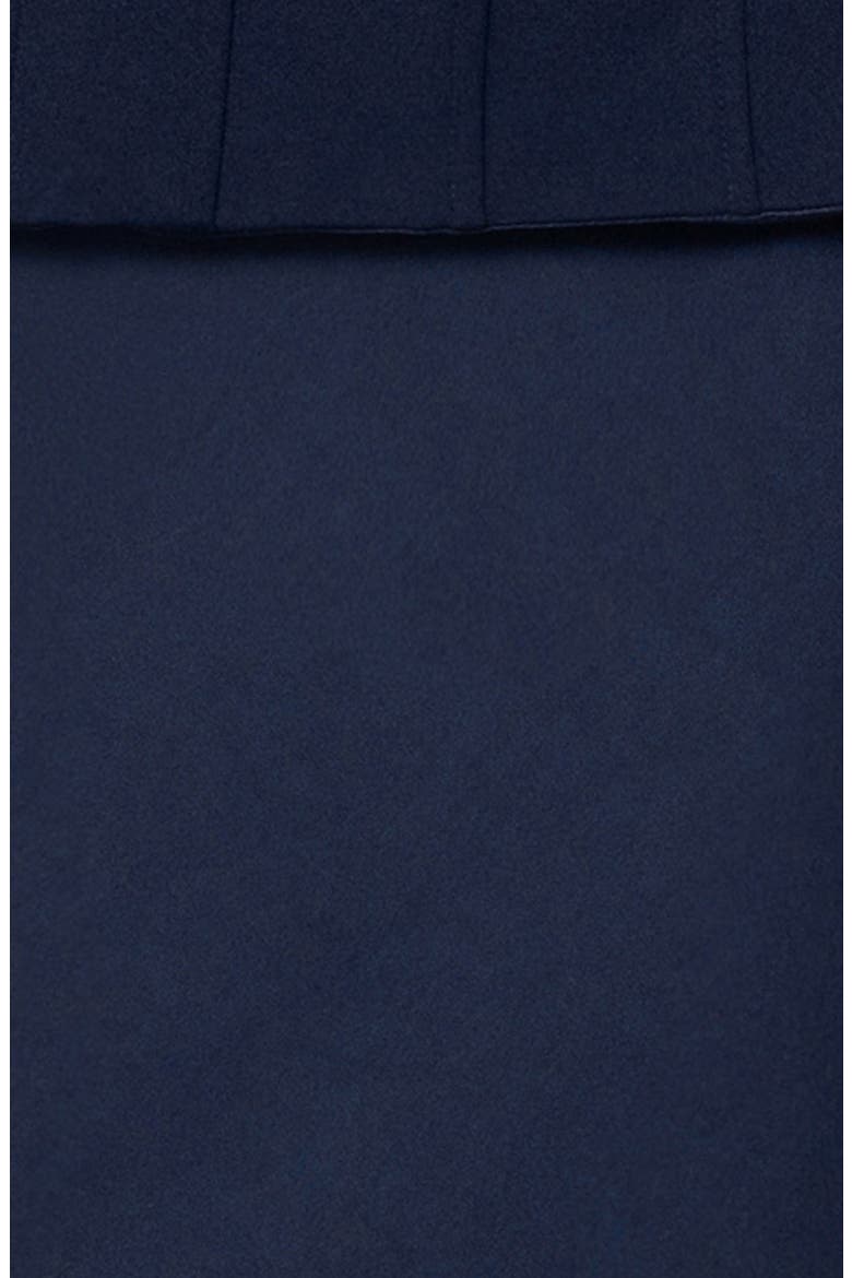 Off the Shoulder Mixed Media Gown, Alternate, color, NAVY