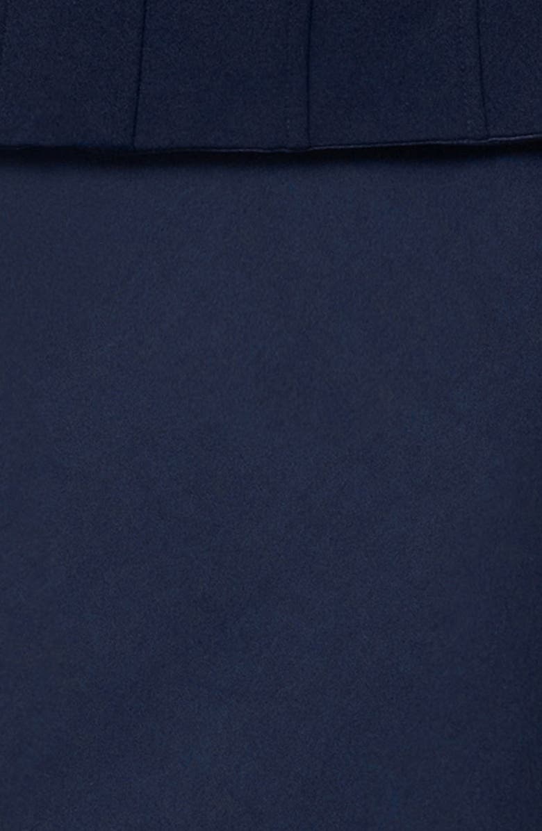 Betsy & Adam Off the Shoulder Mixed Media Gown, Alternate, color, Navy