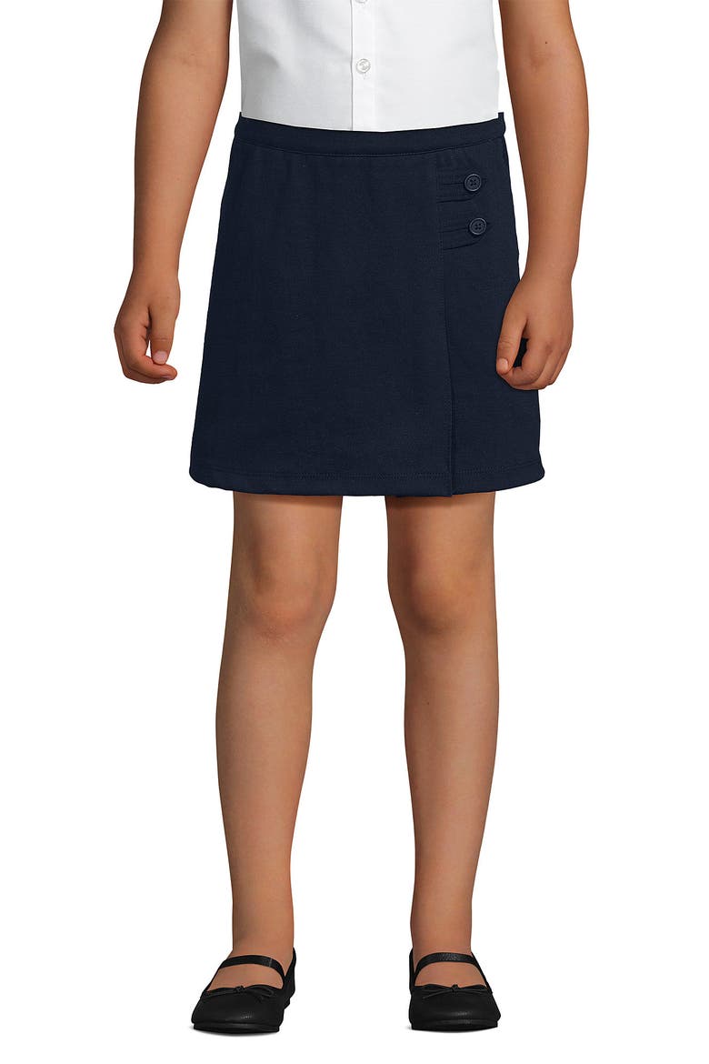 Girls Ponte A Line Skort Above the Knee, Main, color, Classic Navy