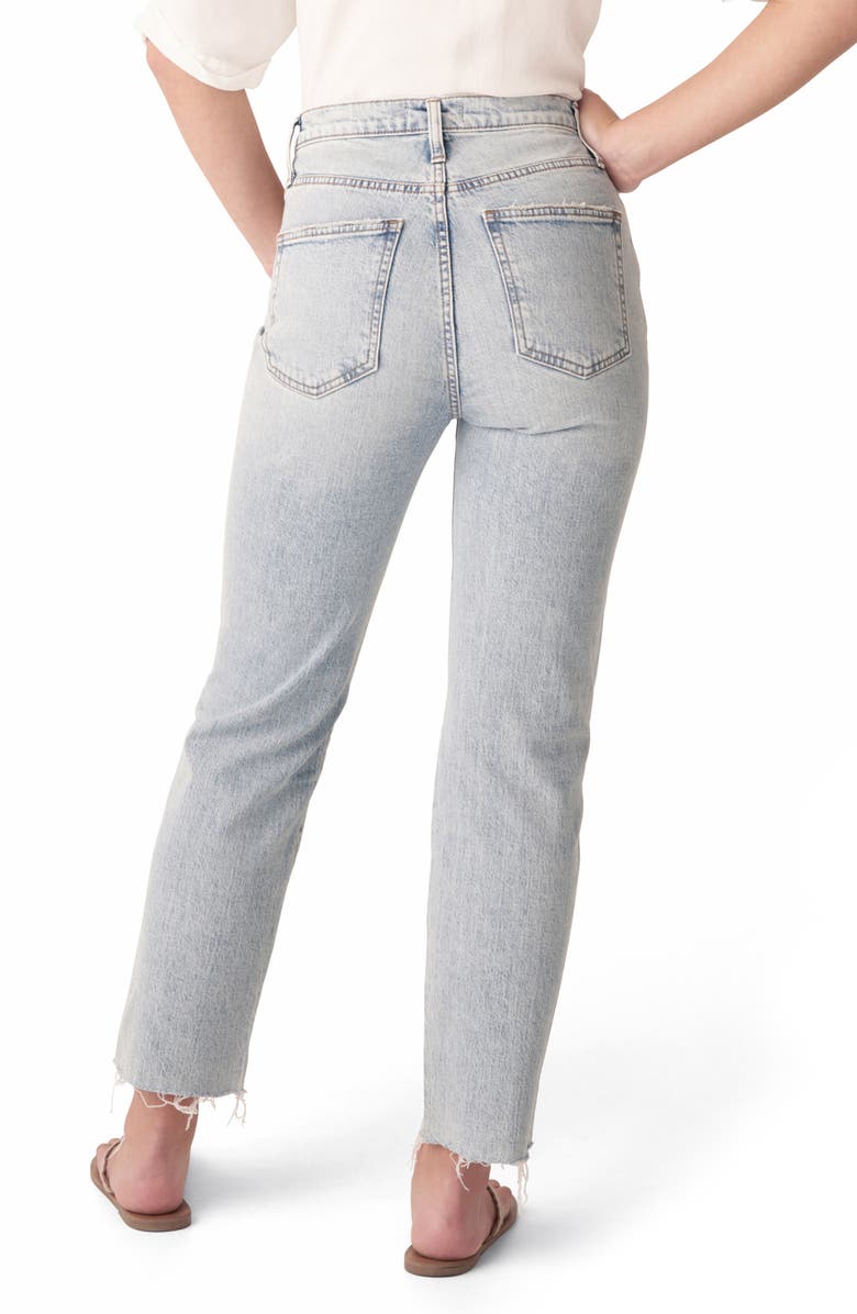 Silver Jeans Co. Highly Desirable High Waist Fray Hem Straight Leg Jeans, Alternate, color, 