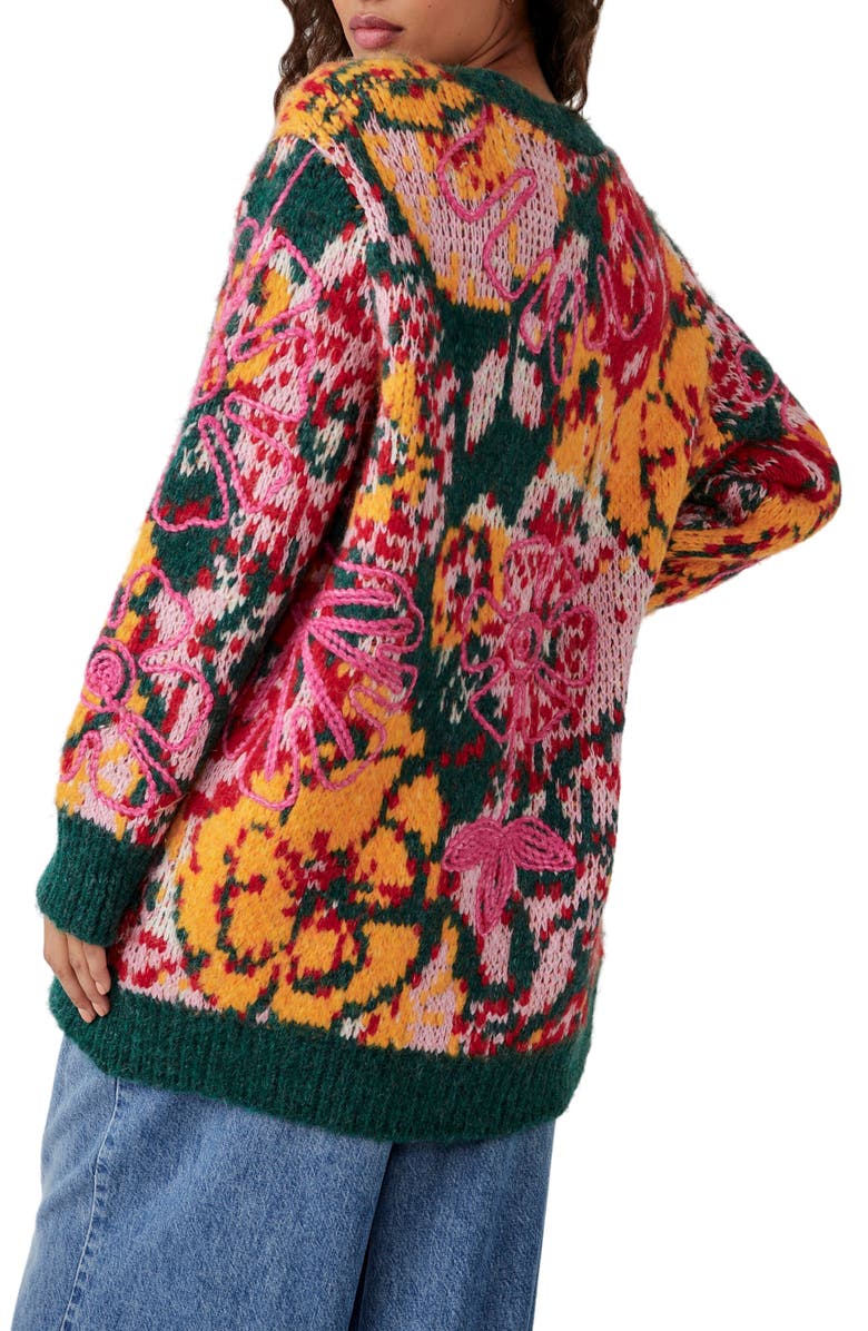 Free People Alexis Floral Pattern Cardigan, Alternate, color,