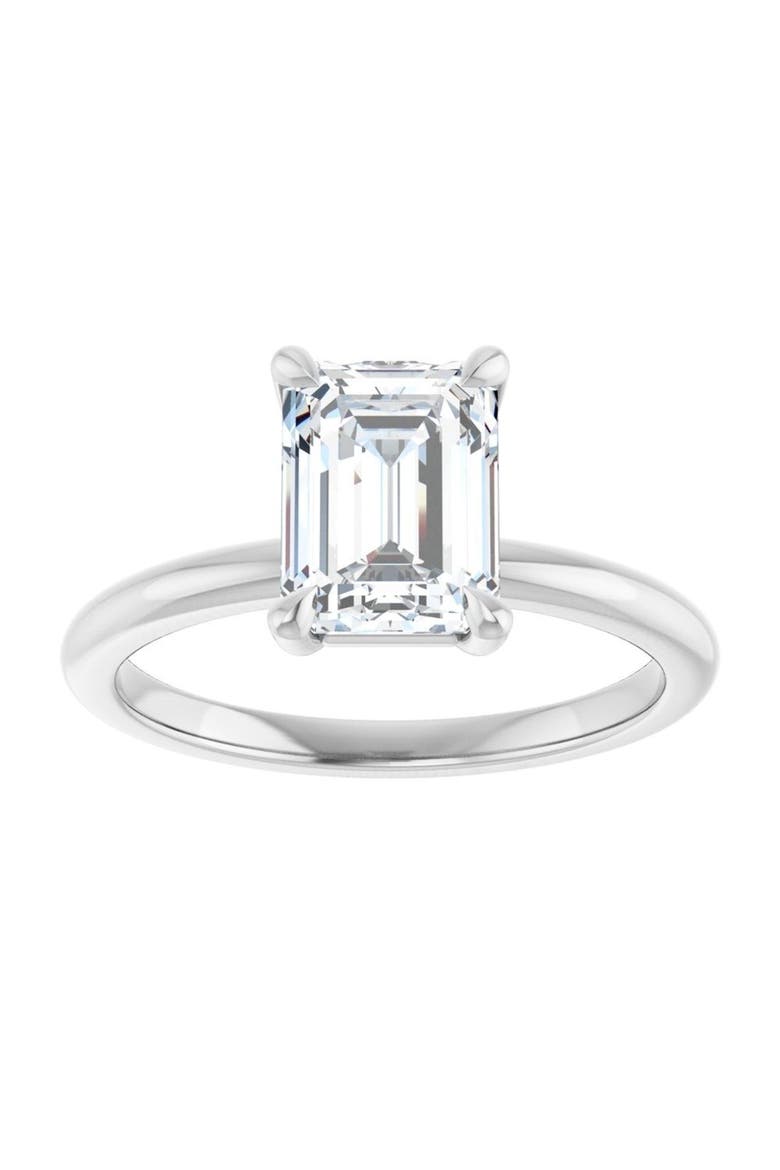 1 3/4 CT Lab-Grown Emerald Diamond Solitaire Ring in 14K Gold, Main, color, White