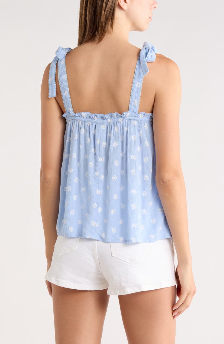 Abound Shoulder Tie Boho Cami, Alternate, color, Blue White Clip Floral