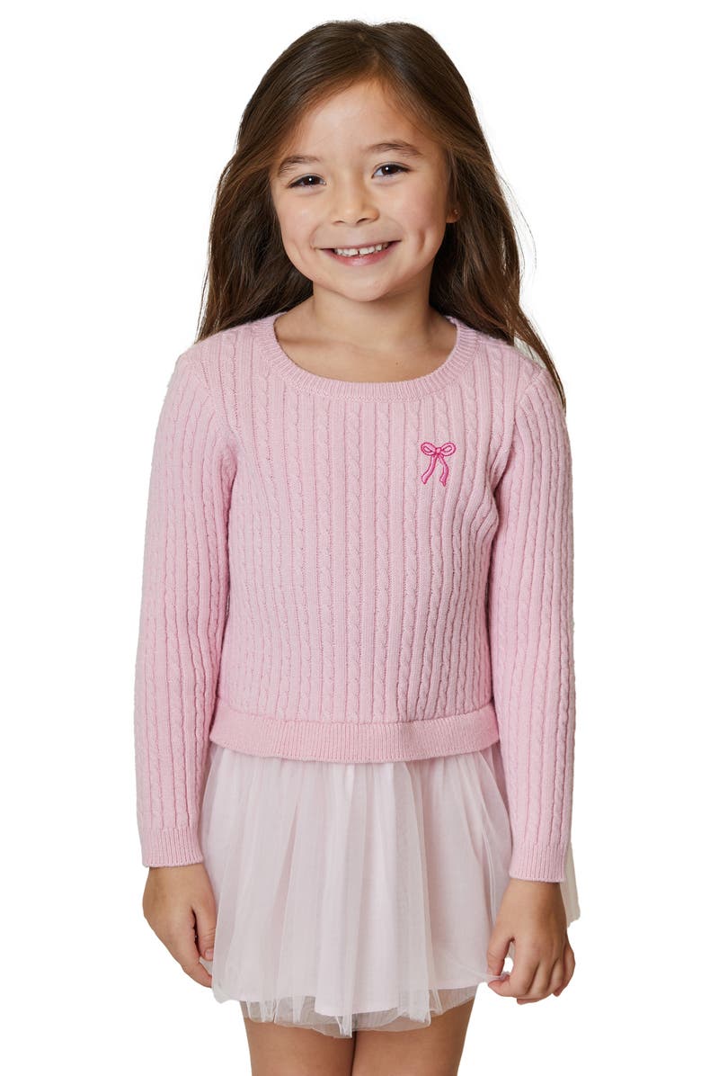 Design History Kids' Long Sleeve Sweater Dress, Main, color, Misty Mauve