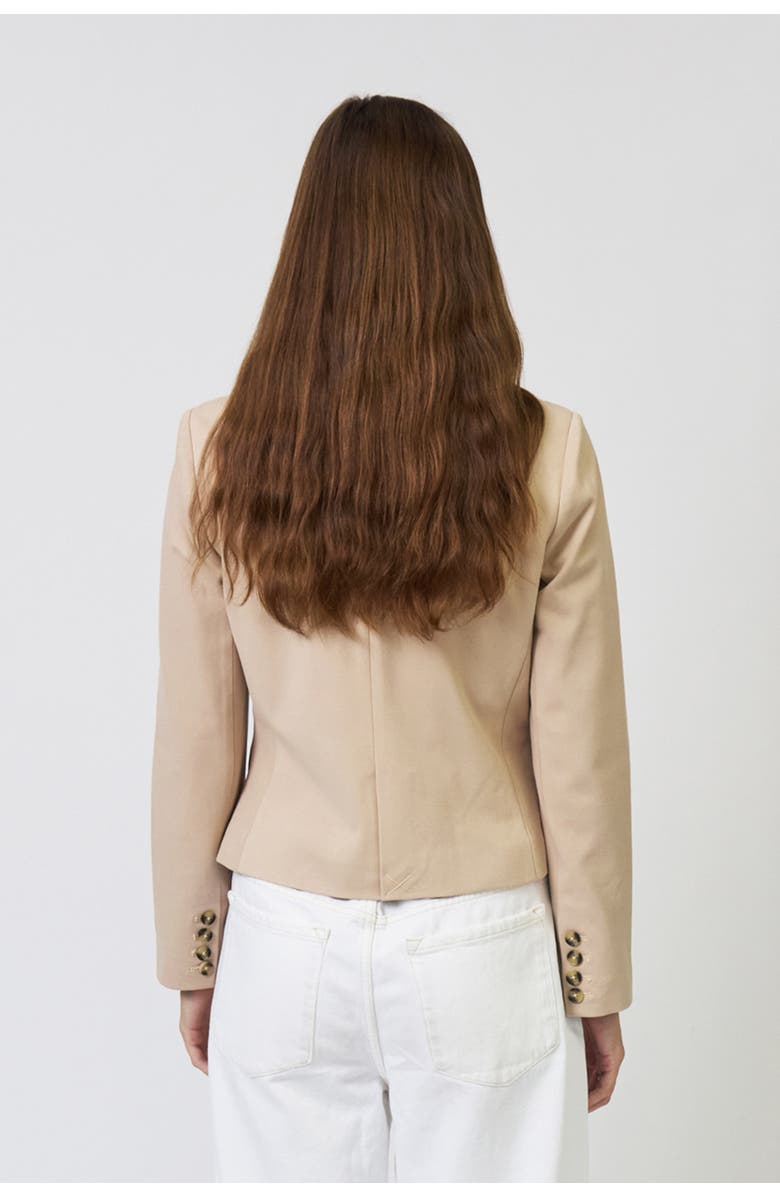 Central Park West Chloe Nautical Stripe Sweater Dickey Jacket, Alternate, color, Khaki