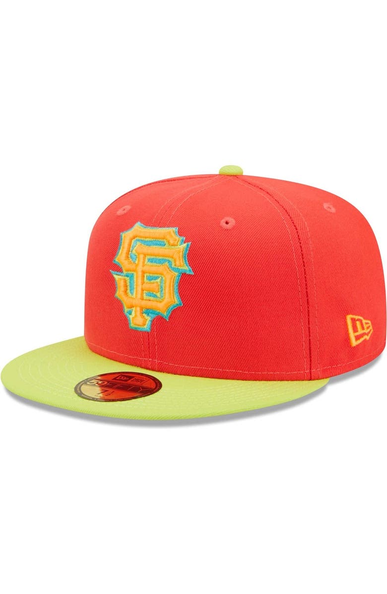 New Era Men's New Era Red/Neon Green San Francisco Giants Lava Highlighter Combo 59FIFTY Fitted Hat, Alternate, color, Red