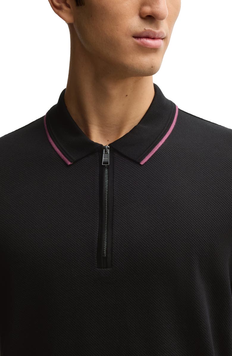 BOSS Paras Quarter Zip Cotton Polo, Alternate, color, 