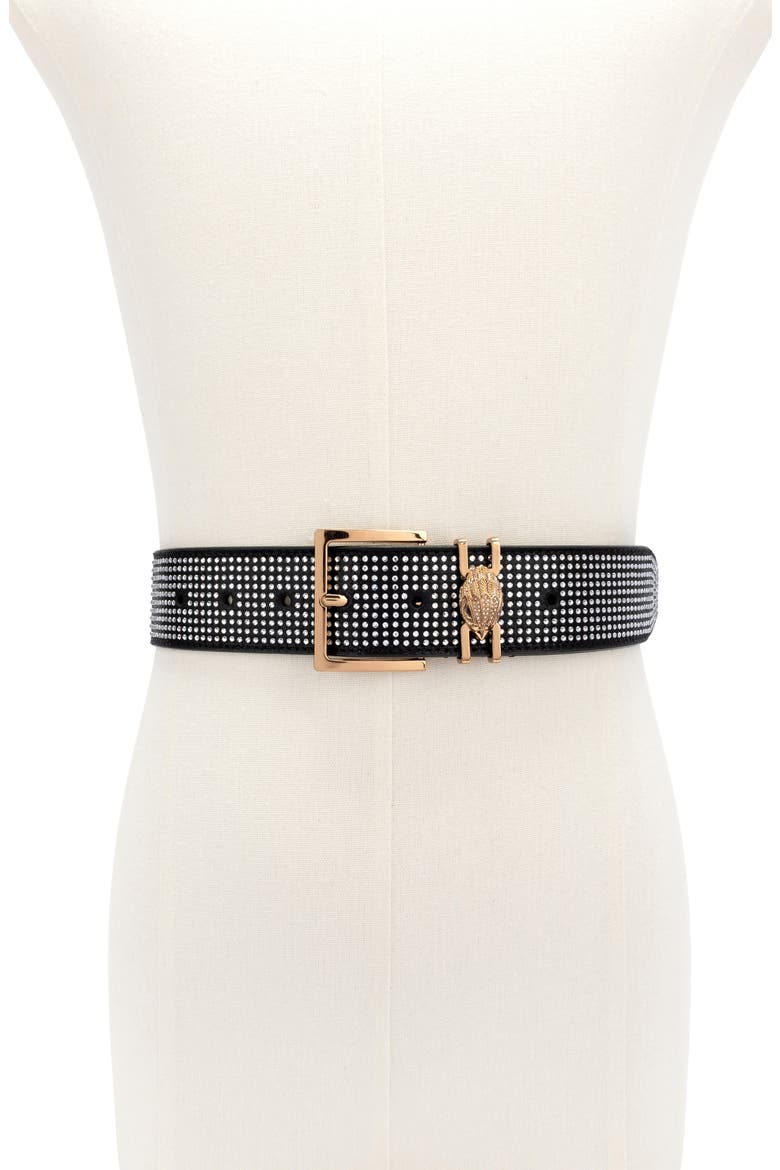Jeweled Faux Leather Belt, Alternate, color, BLACK ANTIQUE BRASS