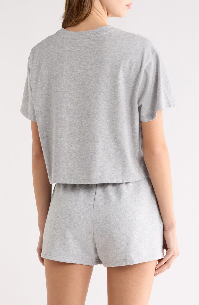 Open Edit Boxy Crop Sleep T-Shirt, Alternate, color, Grey Heather Blue Lollipop
