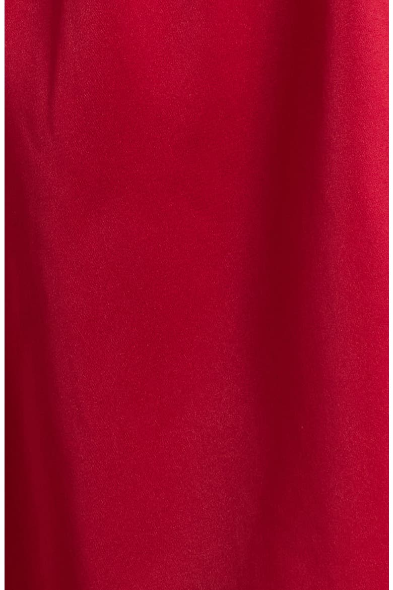 Confidence Eyelash Lace Trim Satin Shorts, Alternate, color, RED