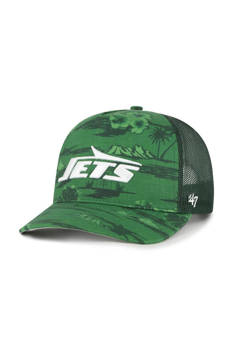 '47 Men's '47 Green New York Jets Fiji Trucker Adjustable Hat, Main, color, Green