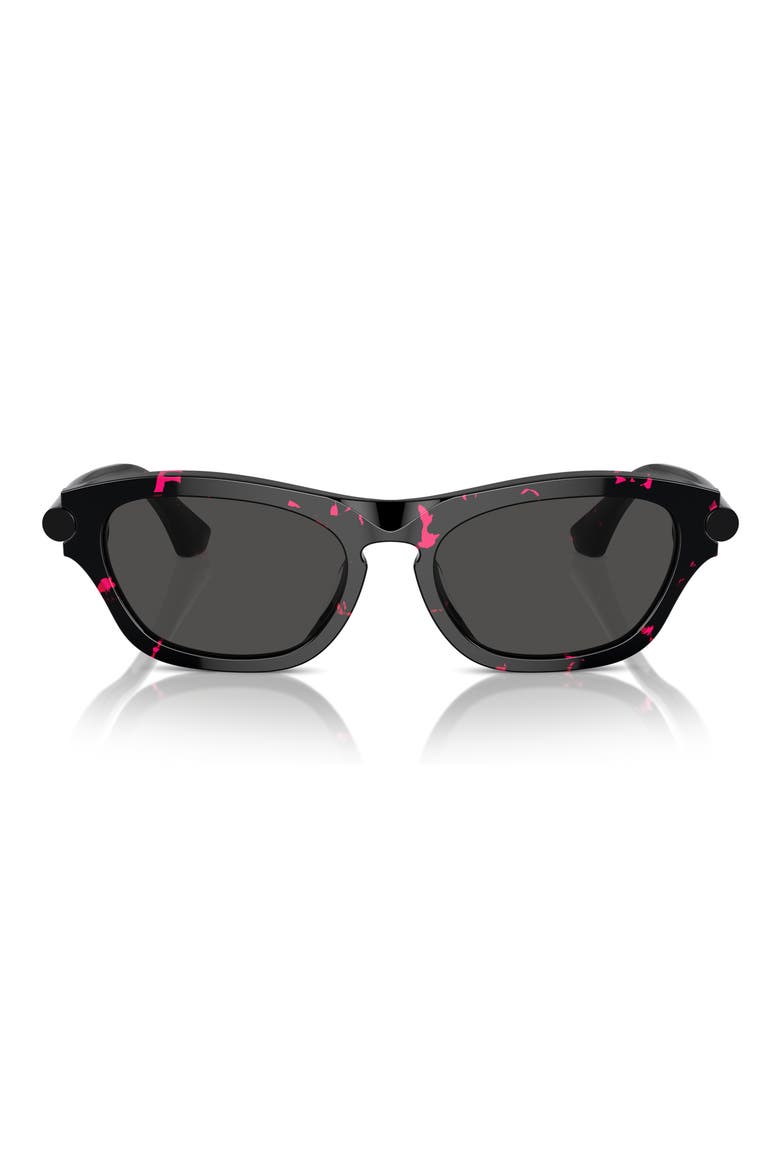 55mm Pillow Sunglasses, Alternate, color, BLACK PINK/ DARK GREY