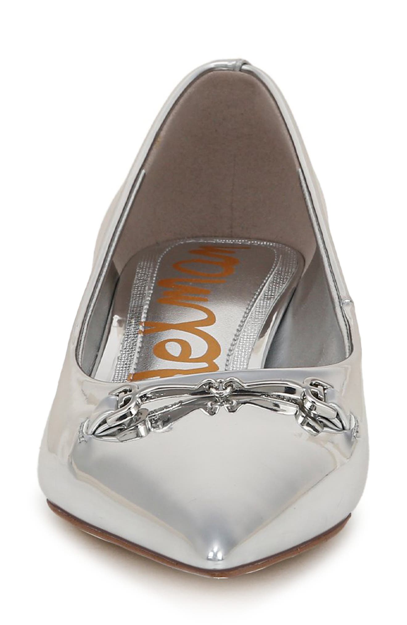 Kaya Pointed Toe Kitten Heel Pump, Alternate, color, SOFT SILVER