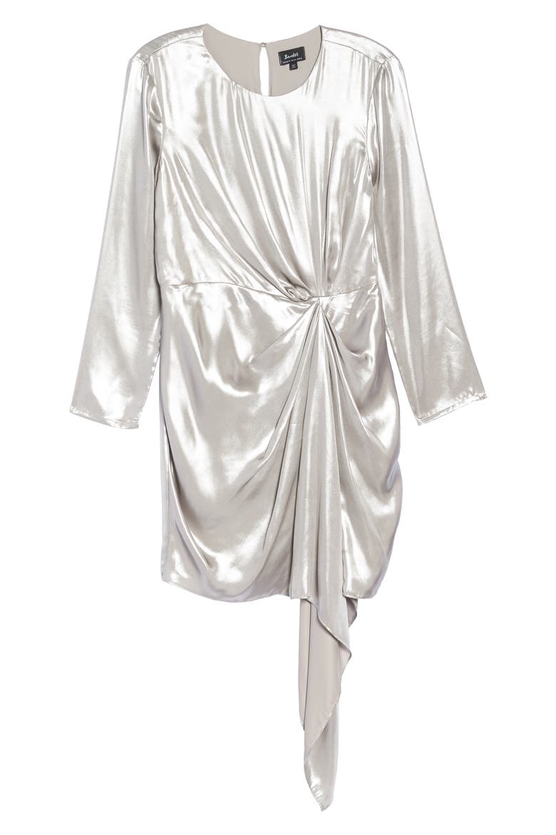 Shimmer Drape Front Dress, Alternate, color, SILVER