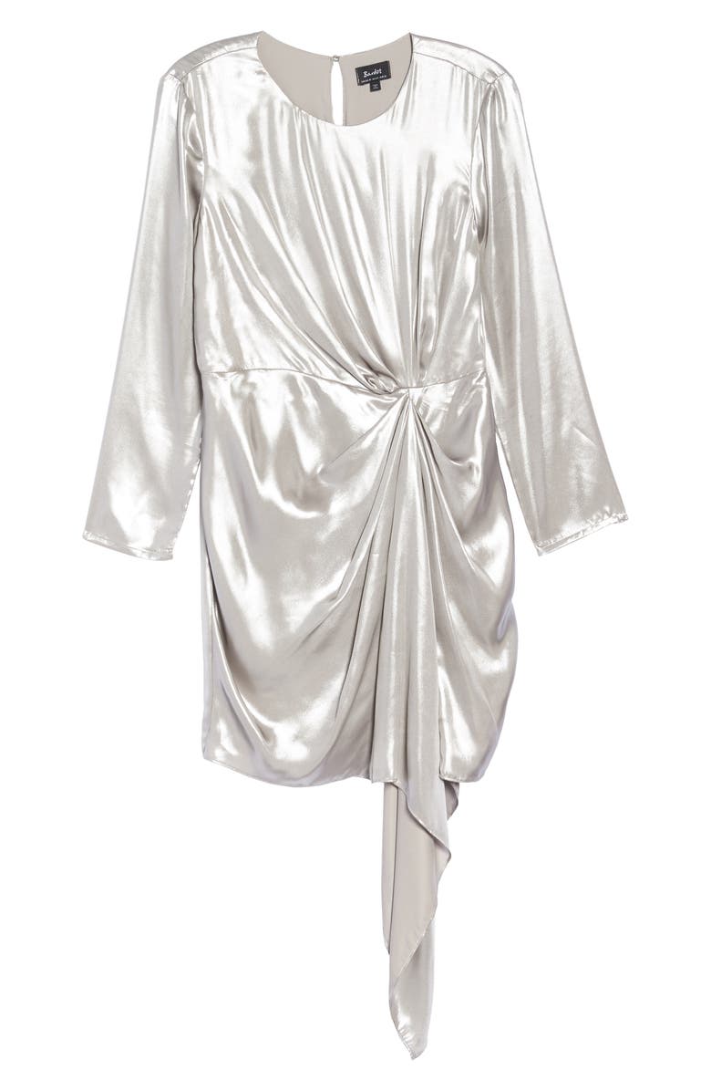 Bardot Shimmer Drape Front Dress, Alternate, color, 
