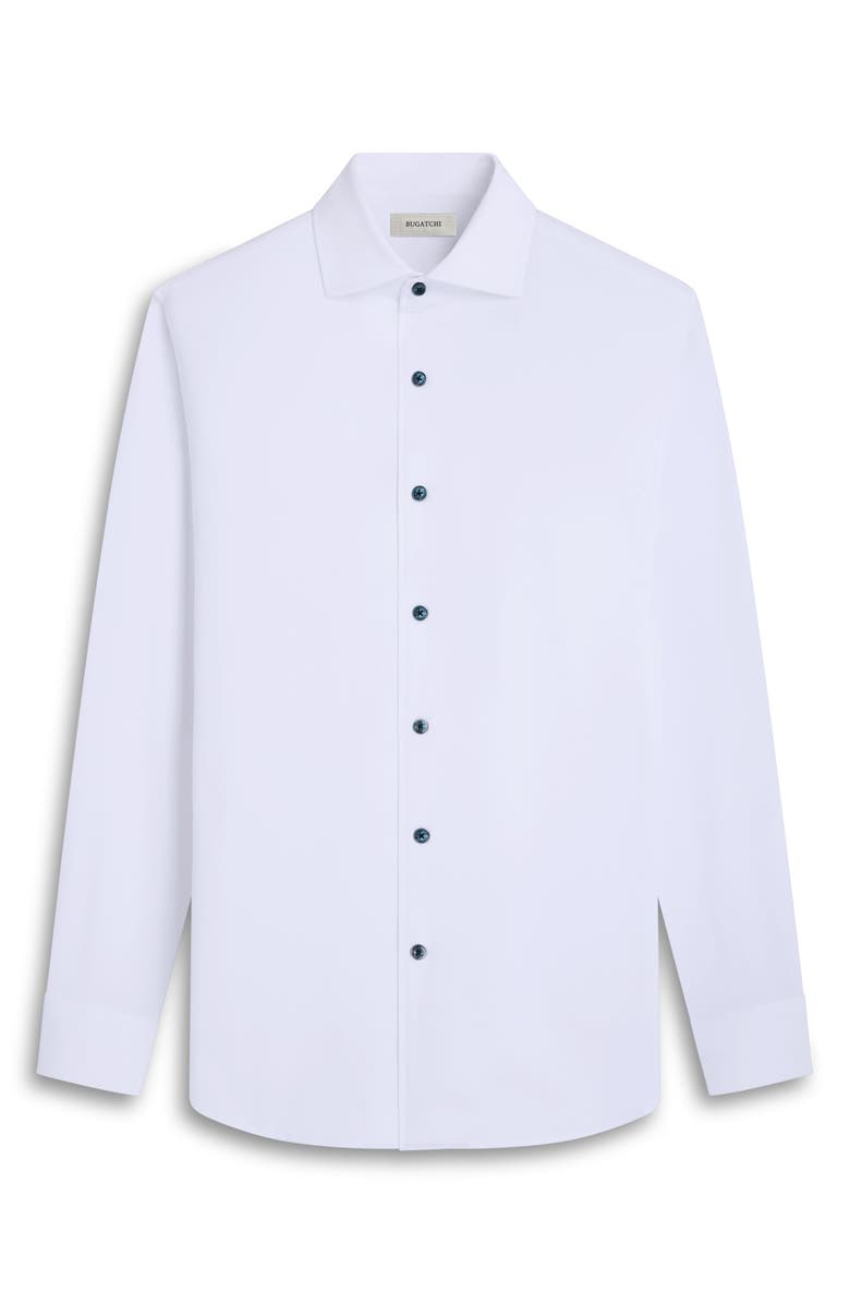 Bugatchi Devon OoohCotton<sup>®</sup> Solid Button-Up Shirt, Alternate, color, White