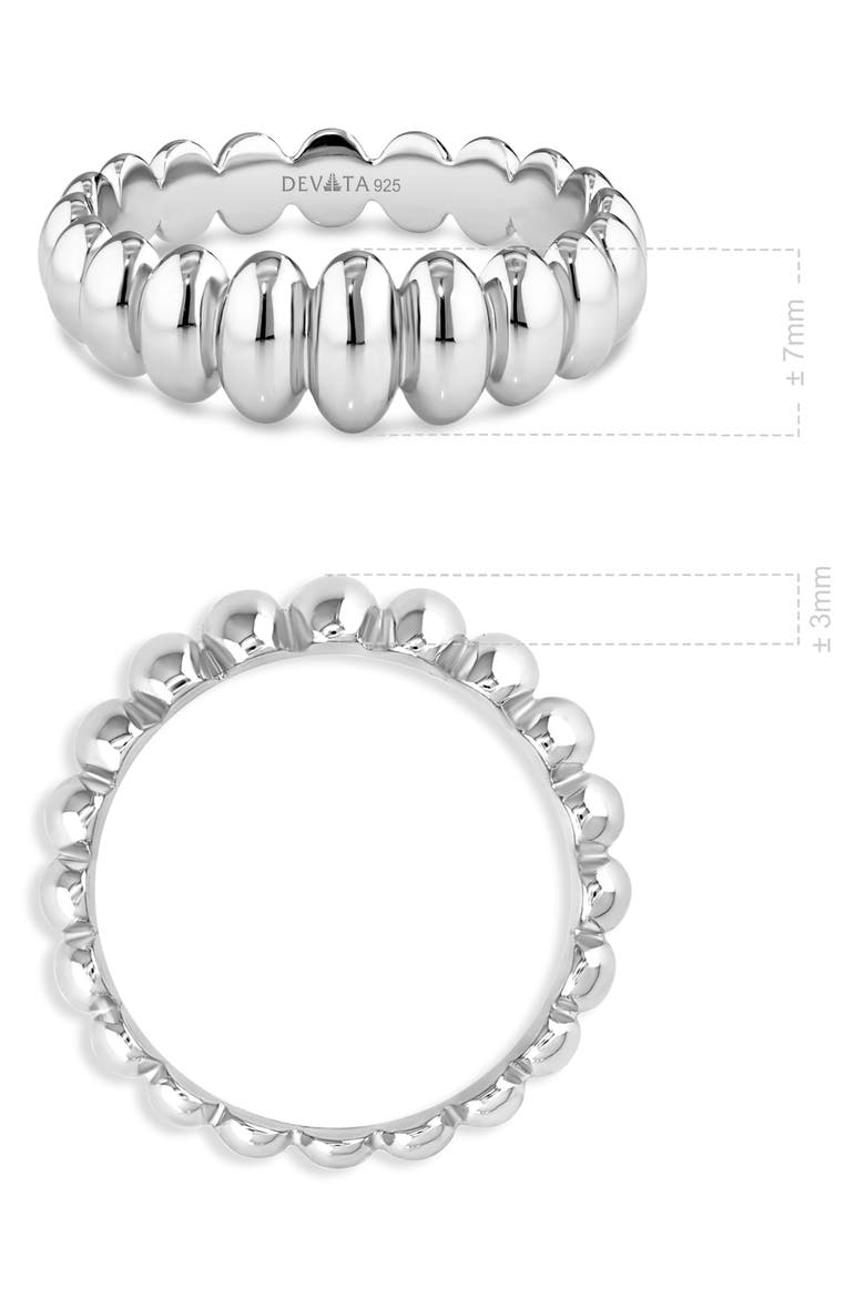 Puffy Ribbed Band Ring, Alternate, color, SILVER