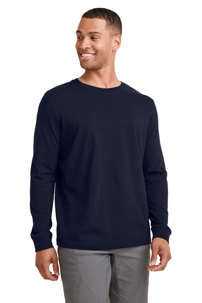 Men's 100% Cotton Legacy Long Sleeve Crew Neck T-Shirt, Main, color, Jockey Blue