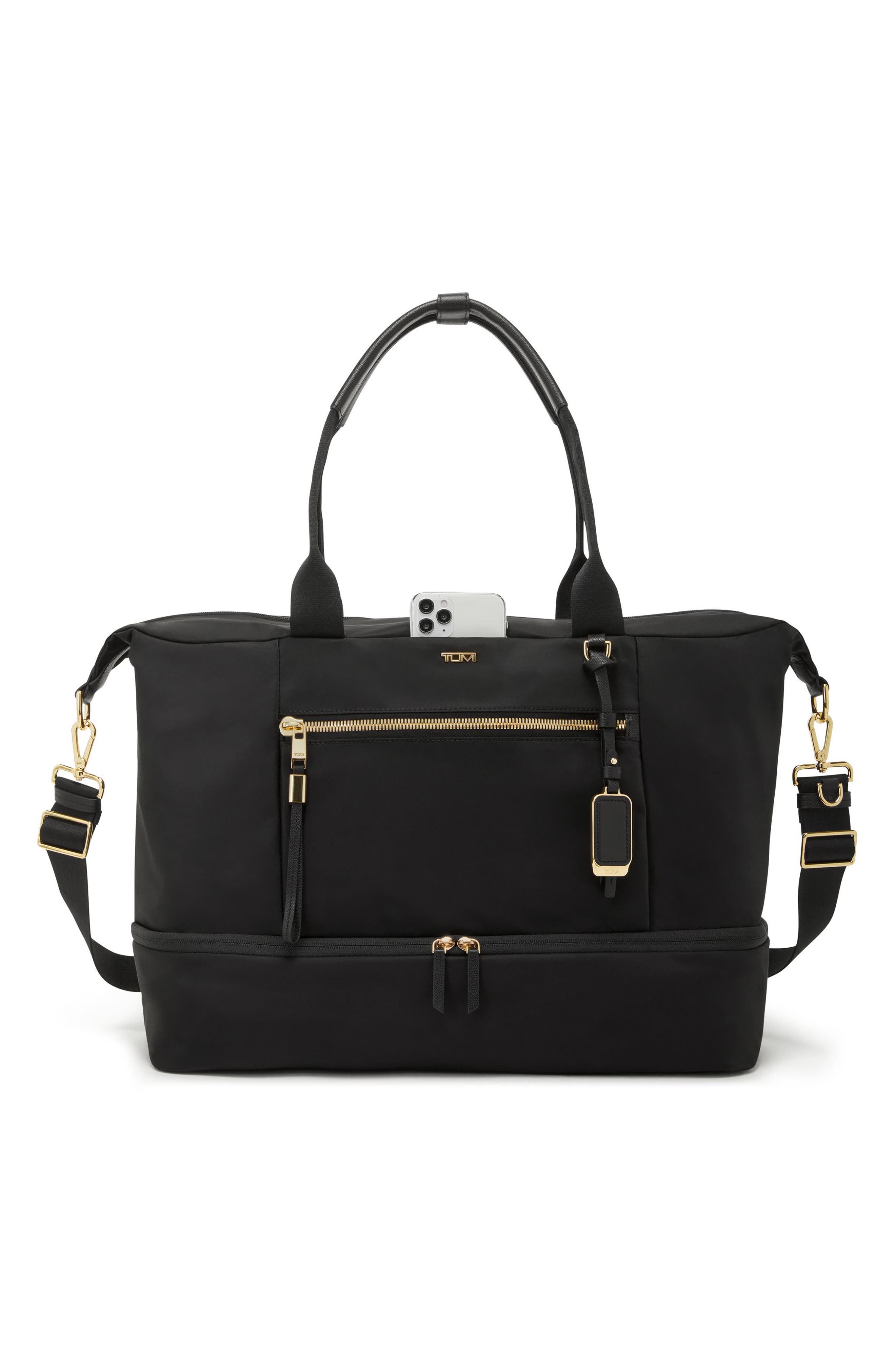 TUMI Voyageur Contine Weekend Bag, Alternate, color, Black/ Gold