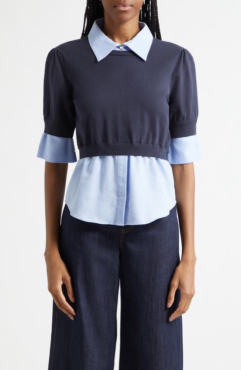 Capucine Mixed Media Top