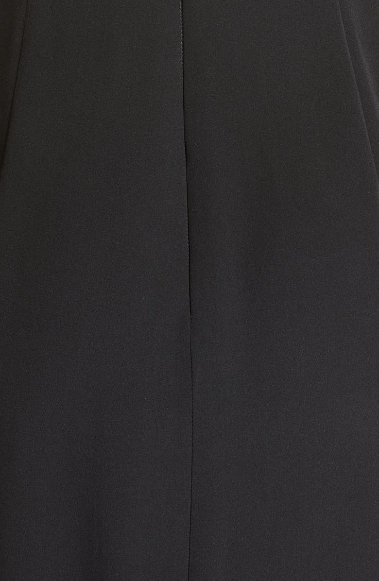 Brandon Maxwell Zip Front Cold Shoulder Silk Midi Dress, Alternate, color,