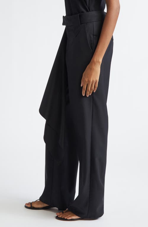 Johanna Ortiz Cascade Ruffle Wool Tea Pants In Black