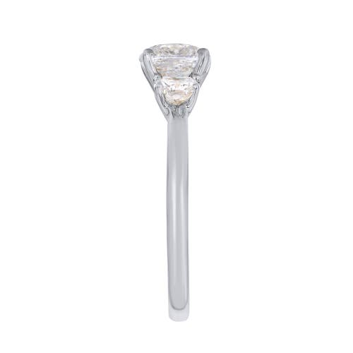 Luvmyjewelry Kahini 14k Gold Cushion Lab Grown Diamond Three Stone Engagement Ring