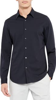 Theory Sylvain ND Structure Knit Button-Up Shirt